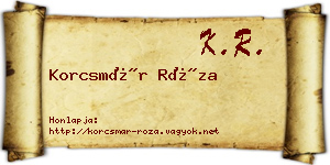 Korcsmár Róza névjegykártya