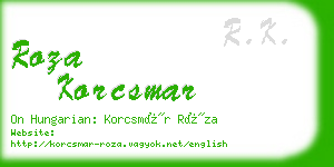 roza korcsmar business card